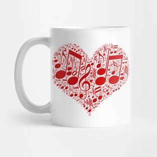 Musical Notes in Heart | Gift Idea for Music Lover Mug